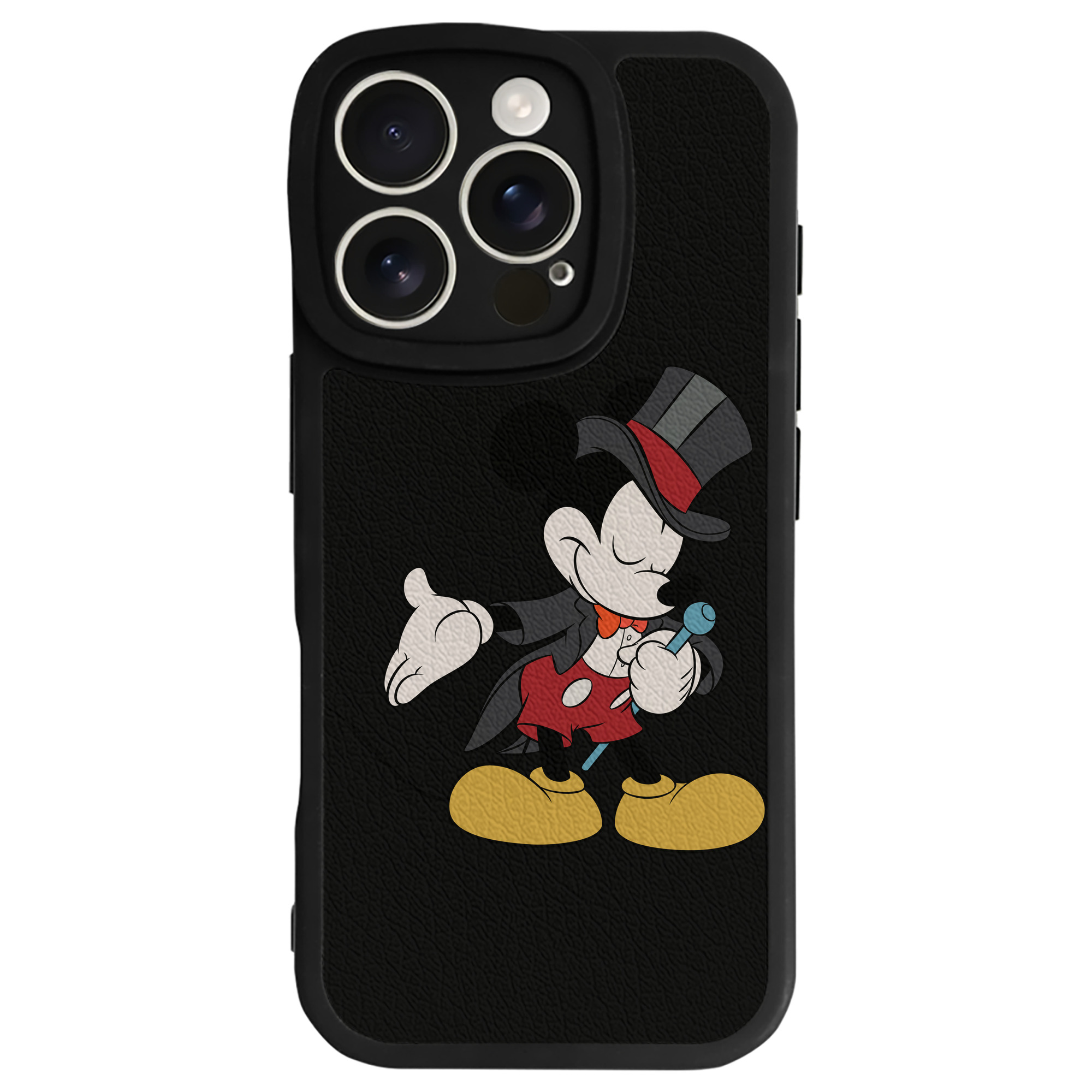 （画像用） ミッキーマウス Mickey Mouse 【iPhone 16シリーズ対応】シリコンスマホケース（レザー調） 材質：シリコン